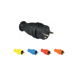 Вилка прямая каучуковая 2Р+РЕ 16А 220В IP44