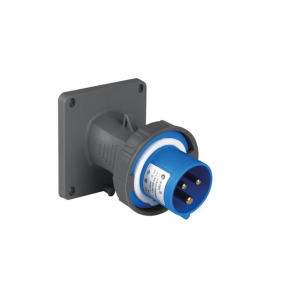 Вилка силовая встраиваемая наклонная 2Р+РЕ 32А 240В IP67