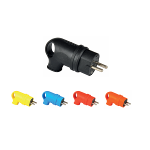 Вилка угловая каучуковая 2Р+РЕ 16А 220В IP44